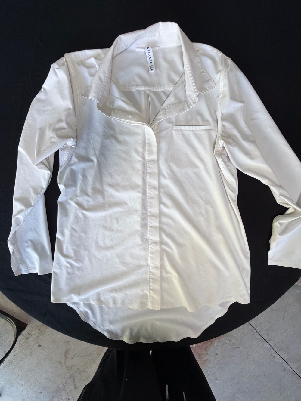 Athleta Long & Lean Passage White Button Down Shirt Size M